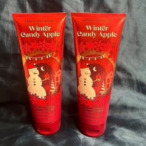 NWT Bath & Body Works (2) WINTER CANDY APPLE Body Cream 8 oz. each